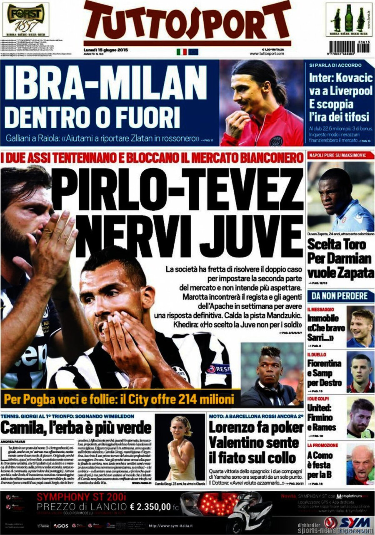 Ce scriu azi ziarele de sport din lume (15 iunie 2015)