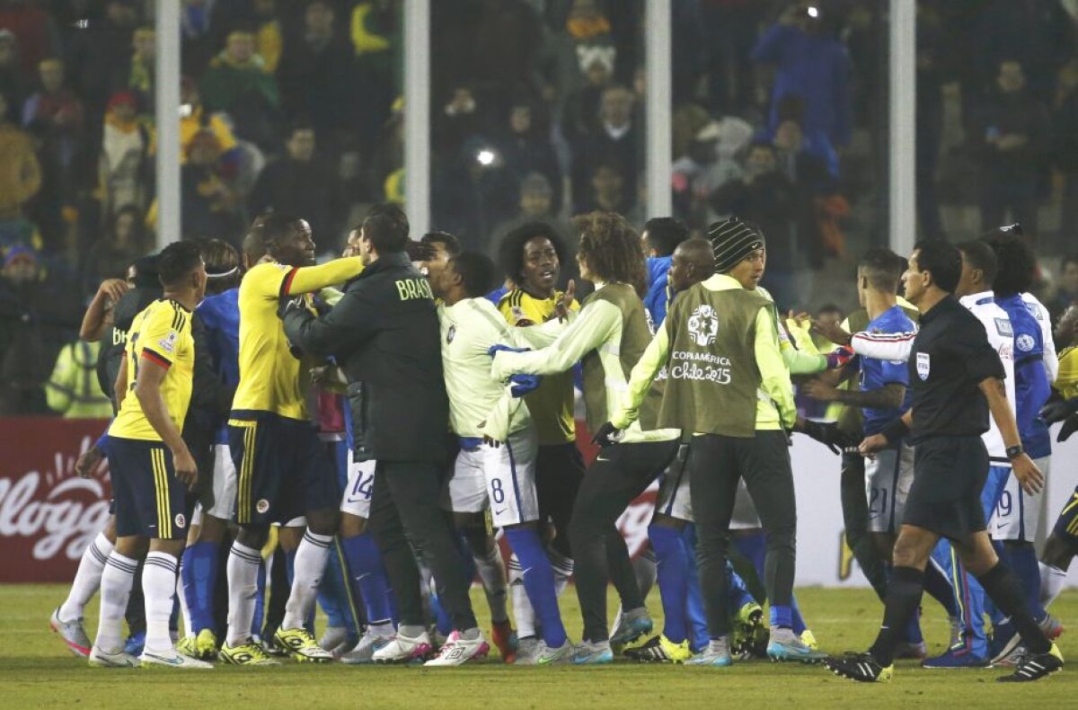 VIDEO și FOTO Continuă surprizele la Copa America » Columbia a învins Brazilia! Jucătorii și-a pierdut cumpătul, iar Neymar a fost eliminat