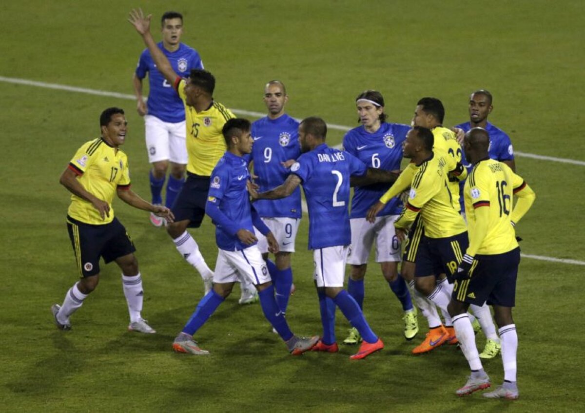 VIDEO și FOTO Continuă surprizele la Copa America » Columbia a învins Brazilia! Jucătorii și-a pierdut cumpătul, iar Neymar a fost eliminat