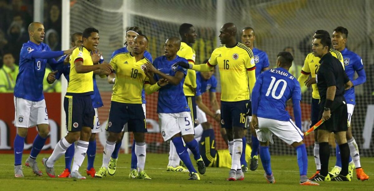 VIDEO și FOTO Continuă surprizele la Copa America » Columbia a învins Brazilia! Jucătorii și-a pierdut cumpătul, iar Neymar a fost eliminat