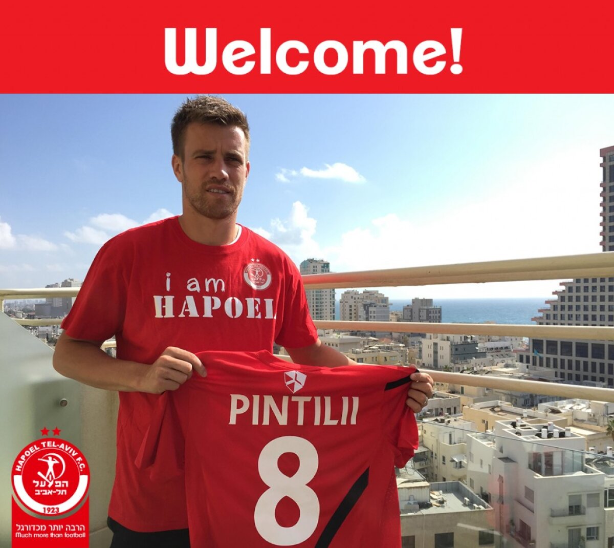 FOTO Bumba și Pintilii au fost prezentați la Tel Aviv » Fostul căpitan al Stelei, fericit la parafarea contractului: ”E o cinste să joc la un club mare”