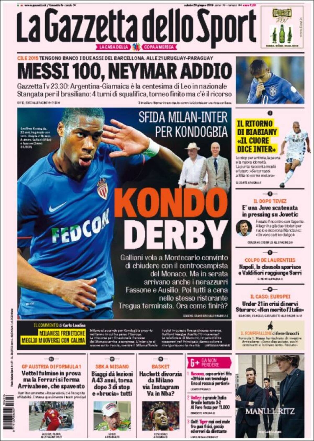 Ce scriu azi ziarele de sport din lume (20 iunie 2015)