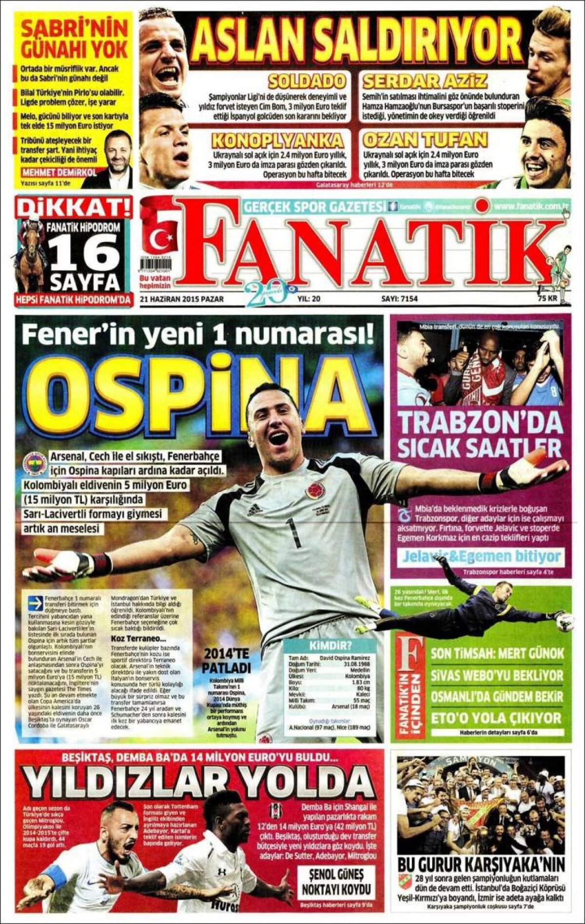 Ce scriu azi ziarele de sport din lume (21 iunie 2015)