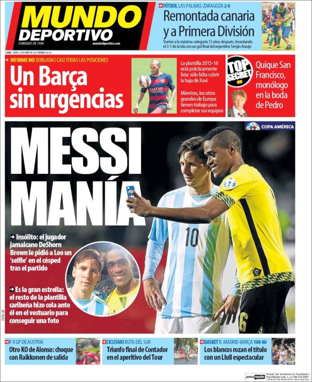 Ce scriu azi ziarele de sport din lume (22 iunie 2015)