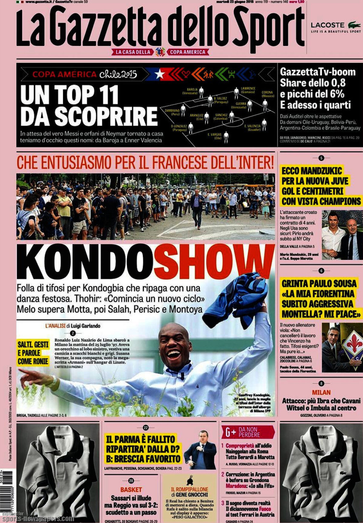 Ce scriu azi ziarele de sport din lume (23 iunie 2015)