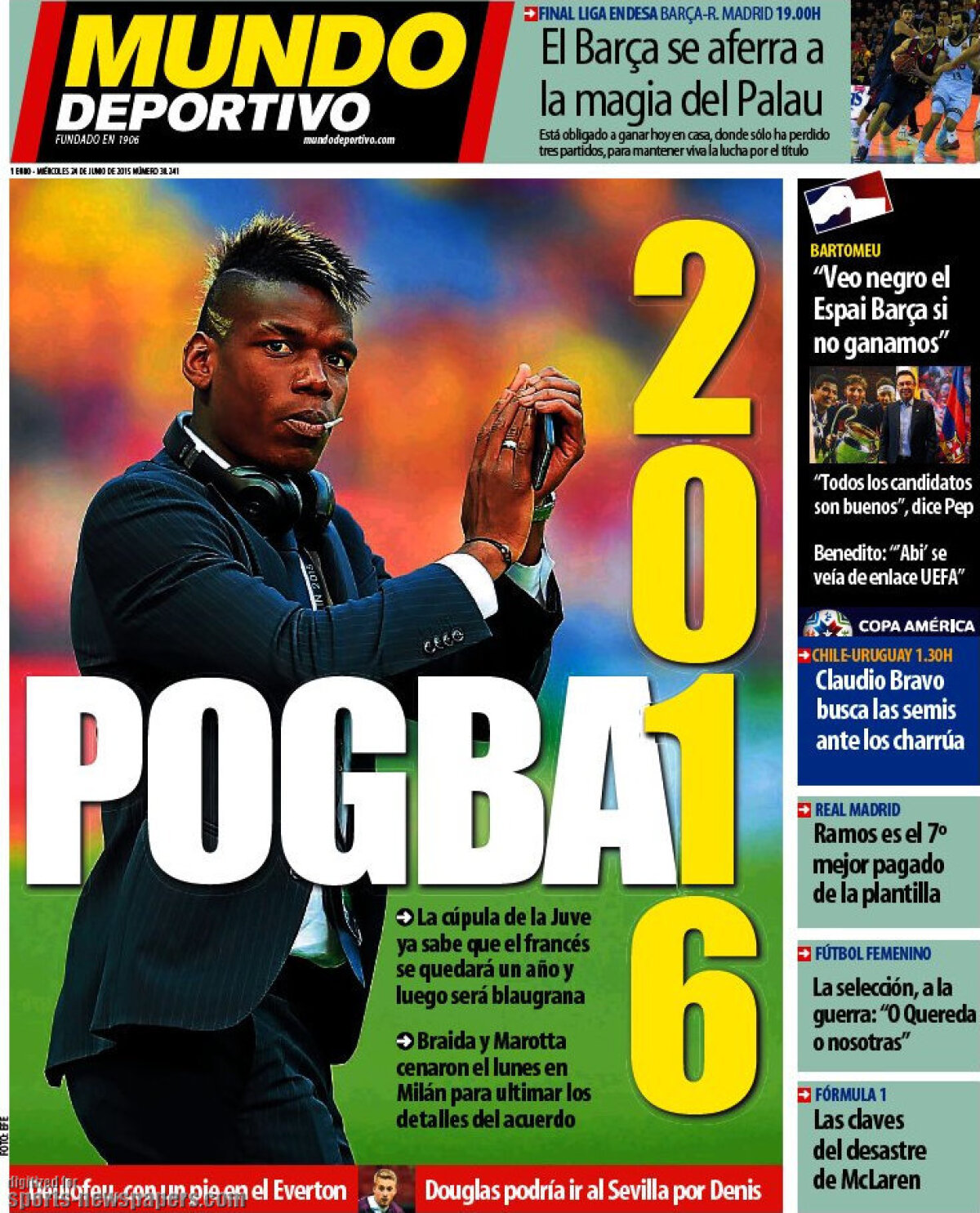 Ce scriu azi ziarele de sport din lume (24 iunie 2015)