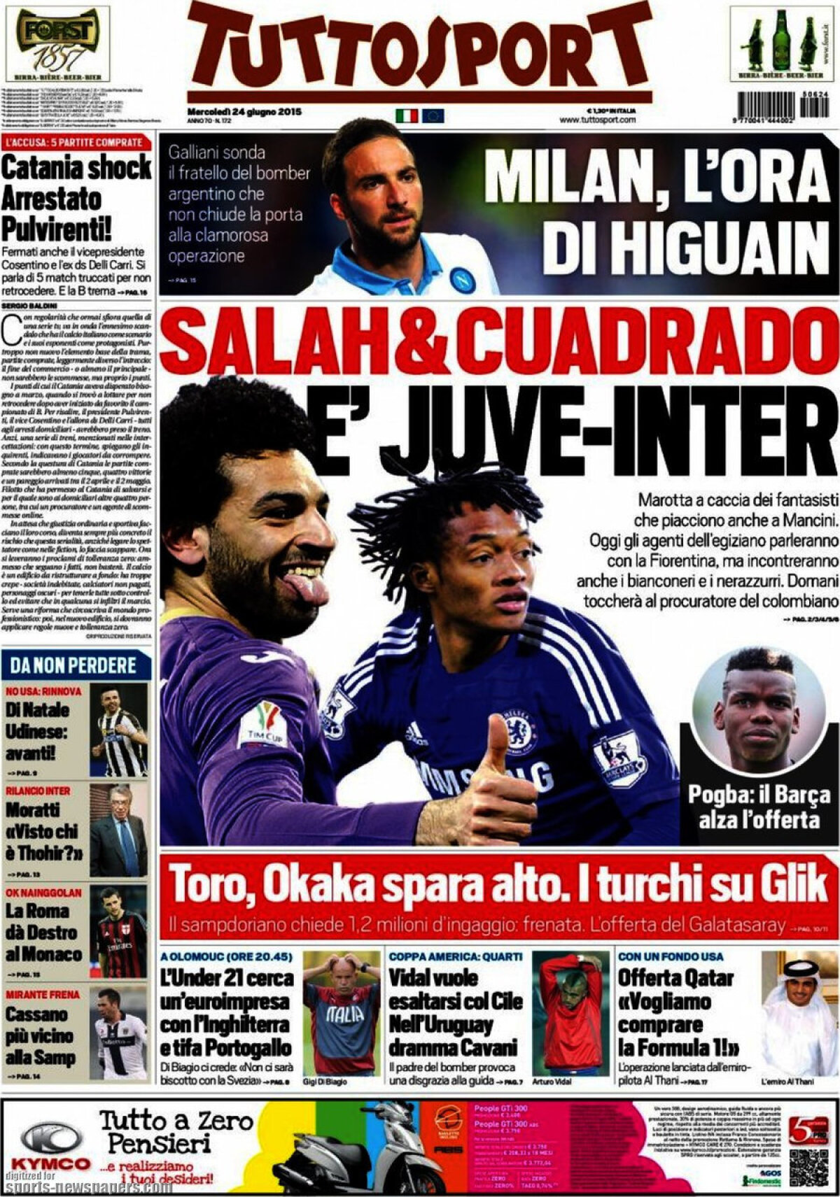 Ce scriu azi ziarele de sport din lume (24 iunie 2015)
