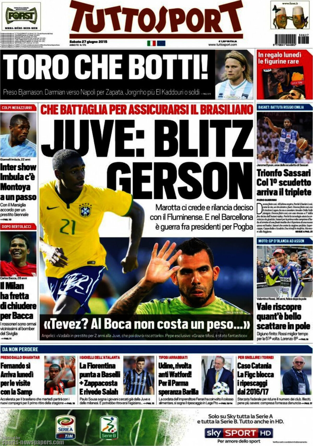 Ce scriu azi ziarele de sport din lume (27 iunie 2015)