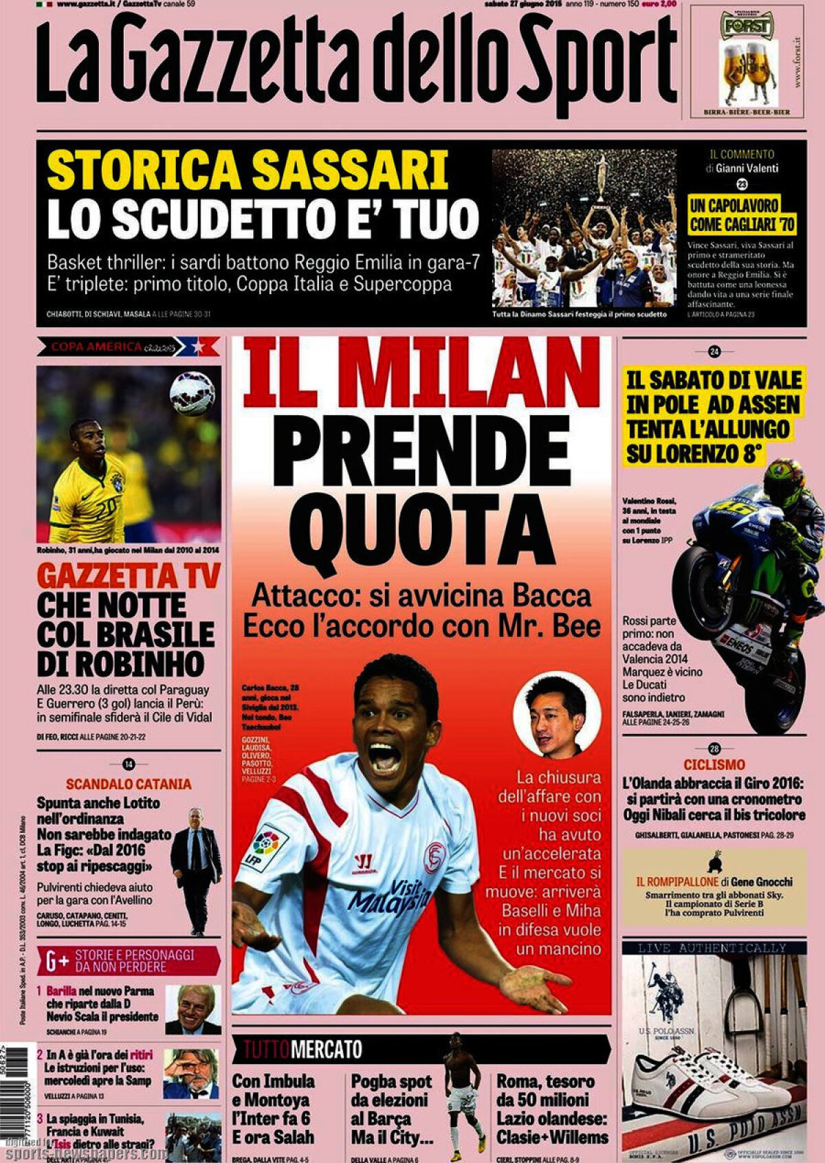 Ce scriu azi ziarele de sport din lume (27 iunie 2015)