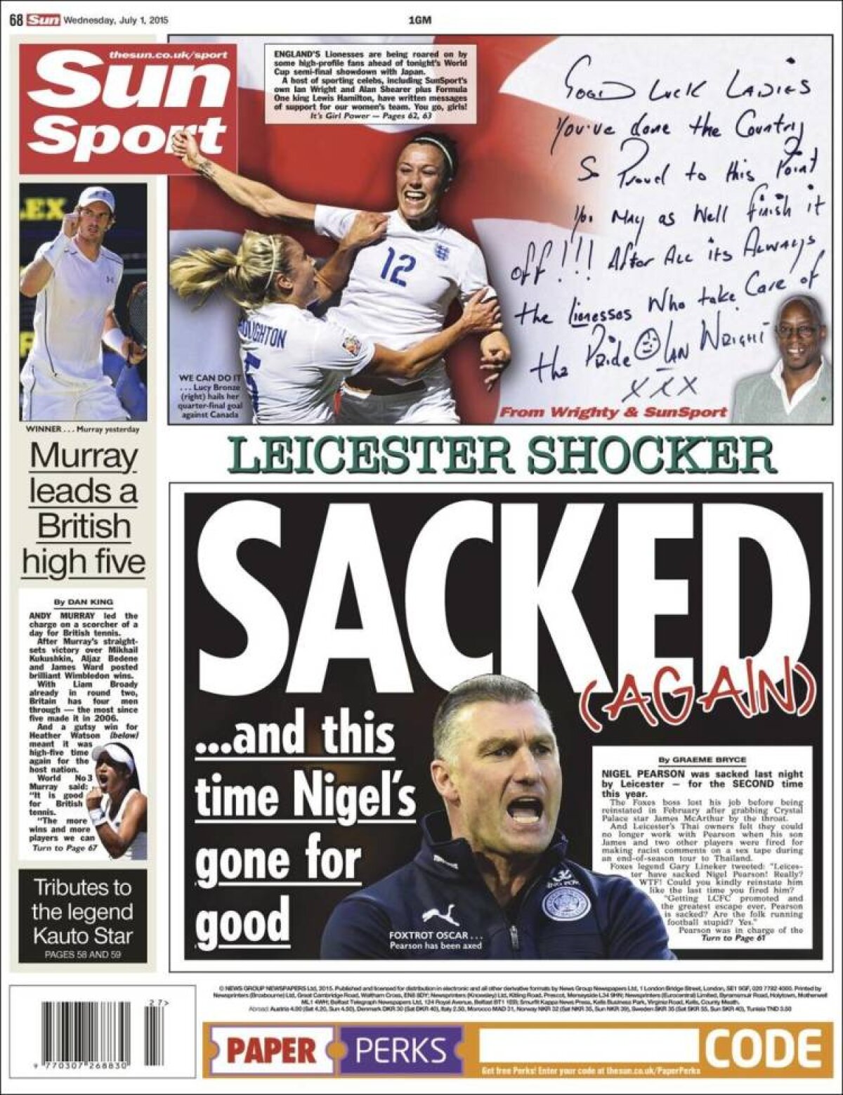 Ce scriu azi ziarele de sport din lume (1 iulie 2015)