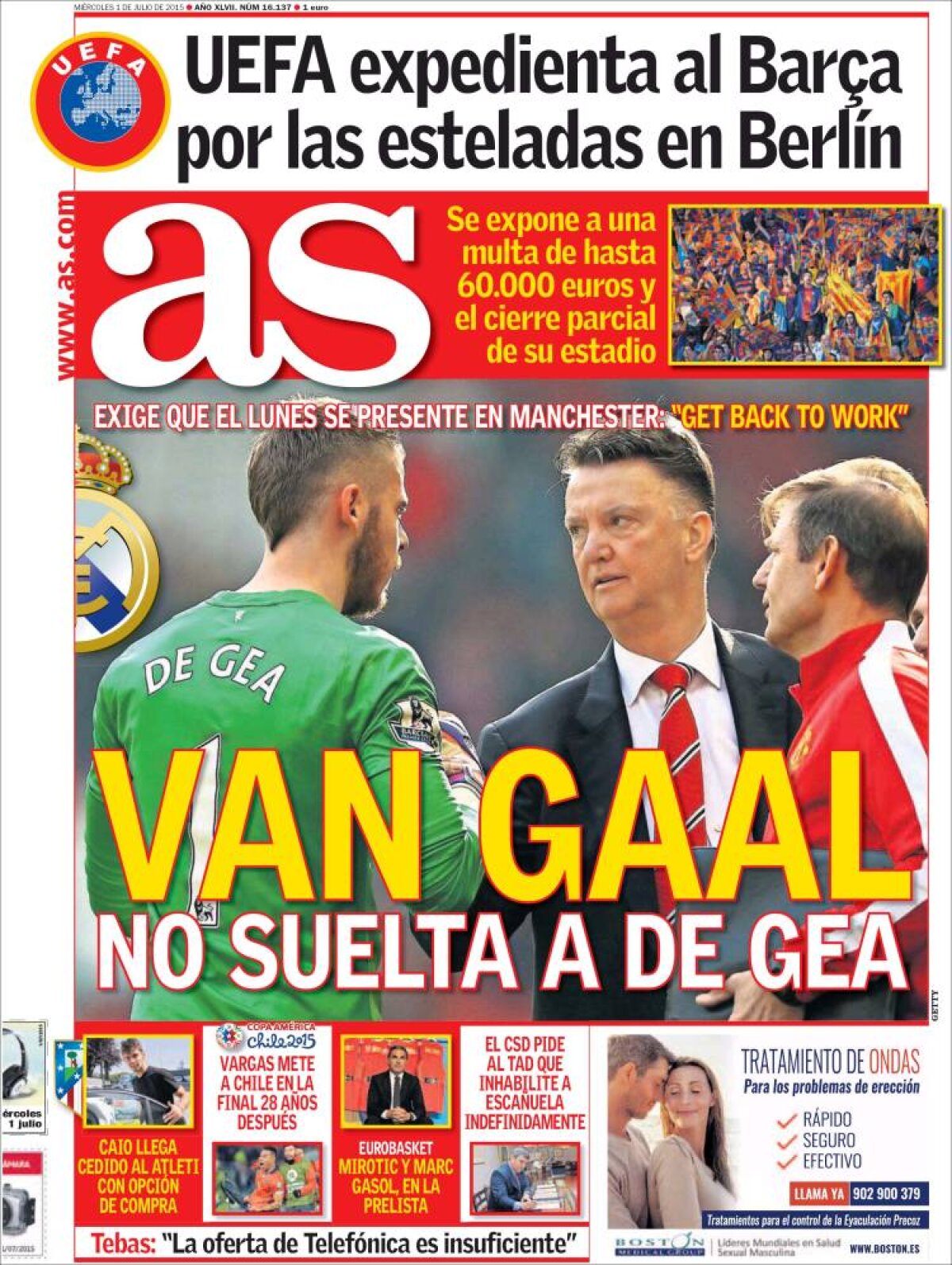 Ce scriu azi ziarele de sport din lume (1 iulie 2015)