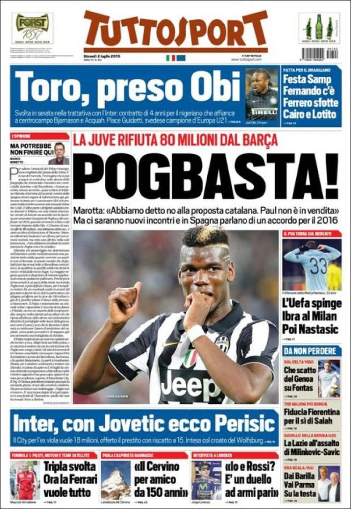 Ce scriu azi ziarele de sport din lume (2 iulie 2015)