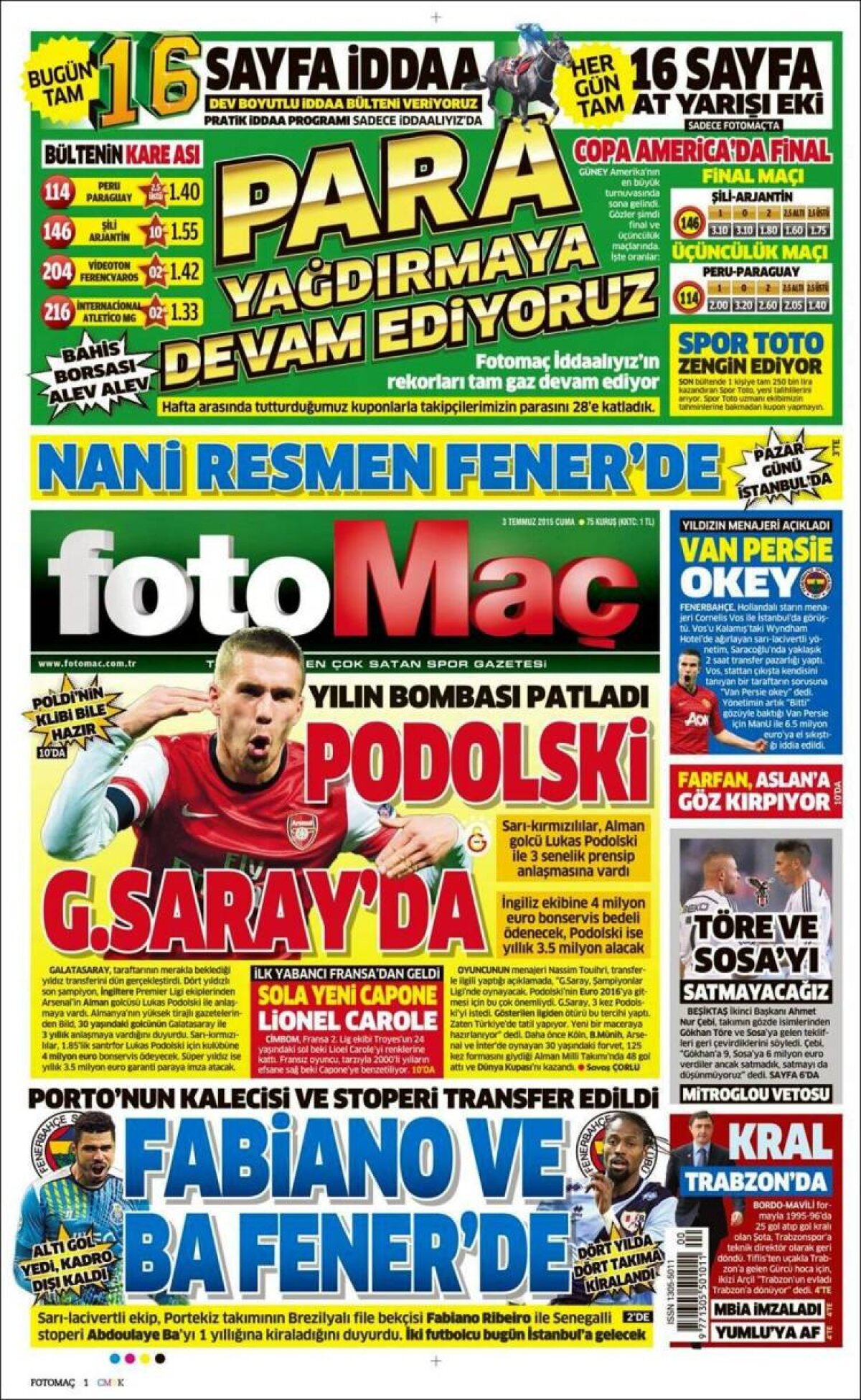 Ce scriu azi ziarele de sport din lume (3 iulie 2015)