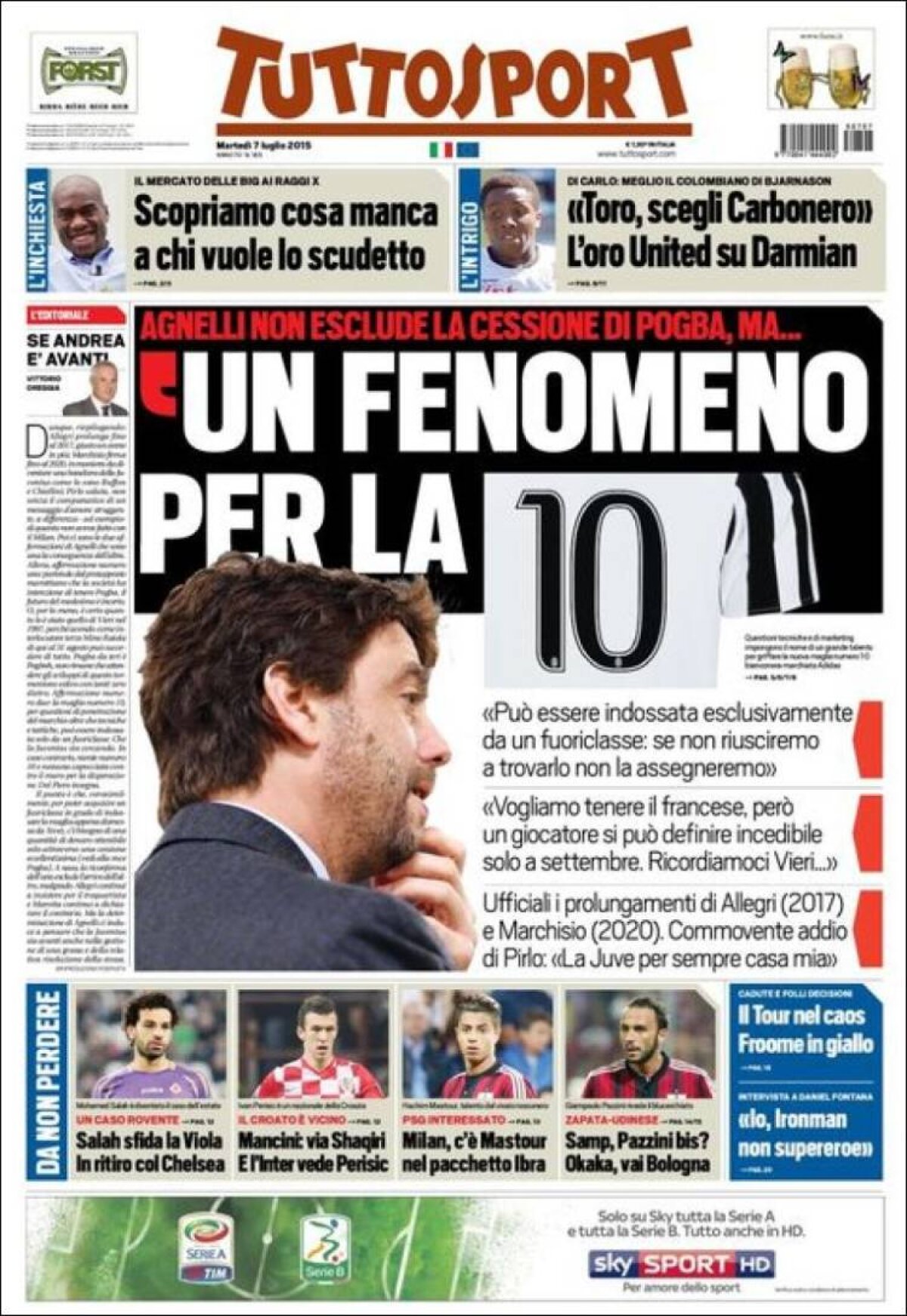 Ce scriu azi ziarele de sport din lume (7 iulie 2015)