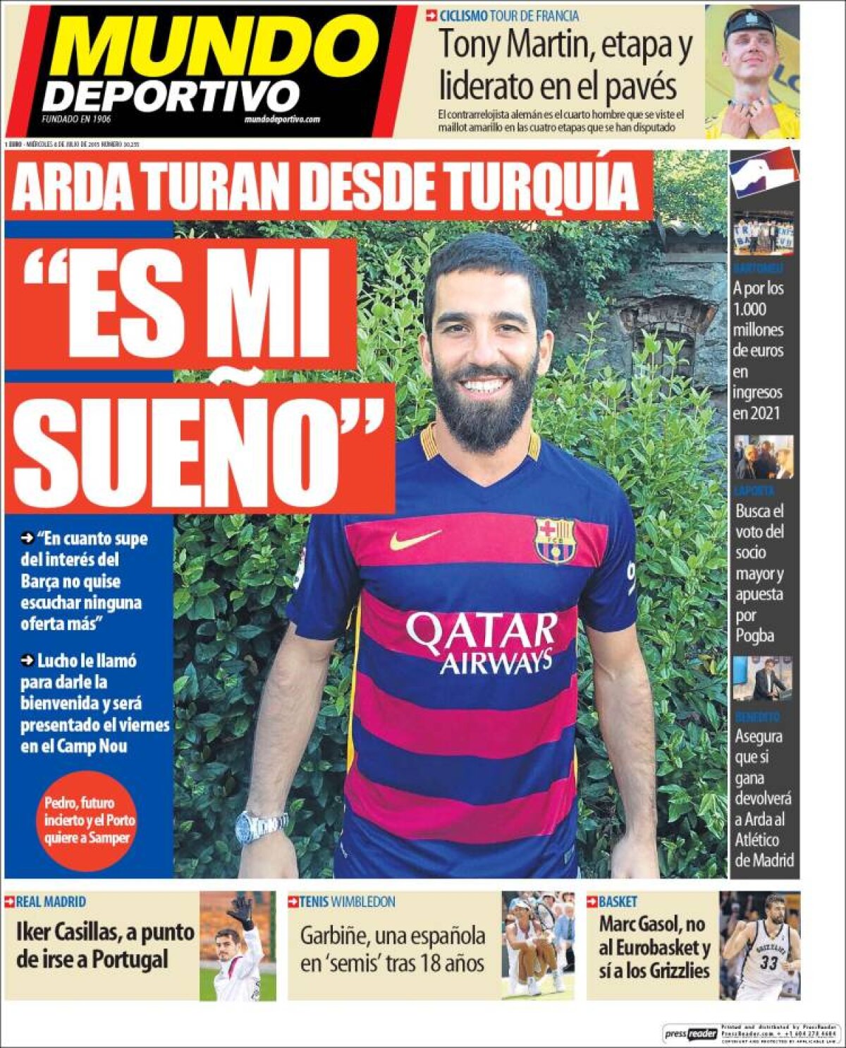 Ce scriu azi ziarele de sport din lume (8 iulie 2015)