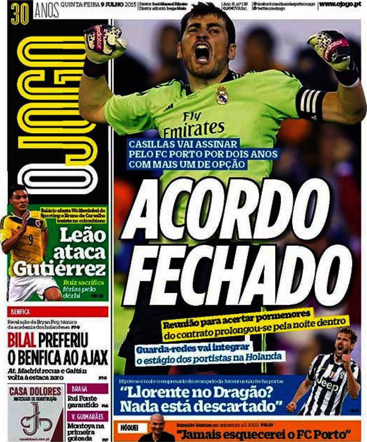 Ce scriu azi ziarele de sport din lume (9 iulie 2015)