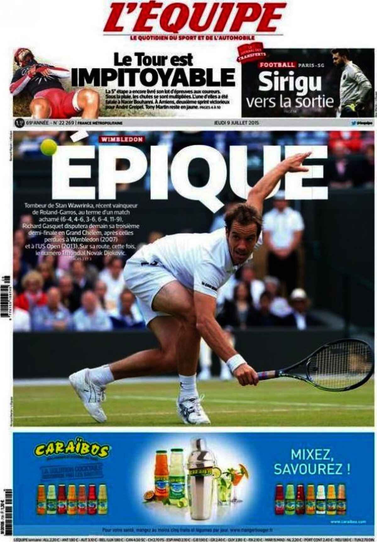 Ce scriu azi ziarele de sport din lume (9 iulie 2015)