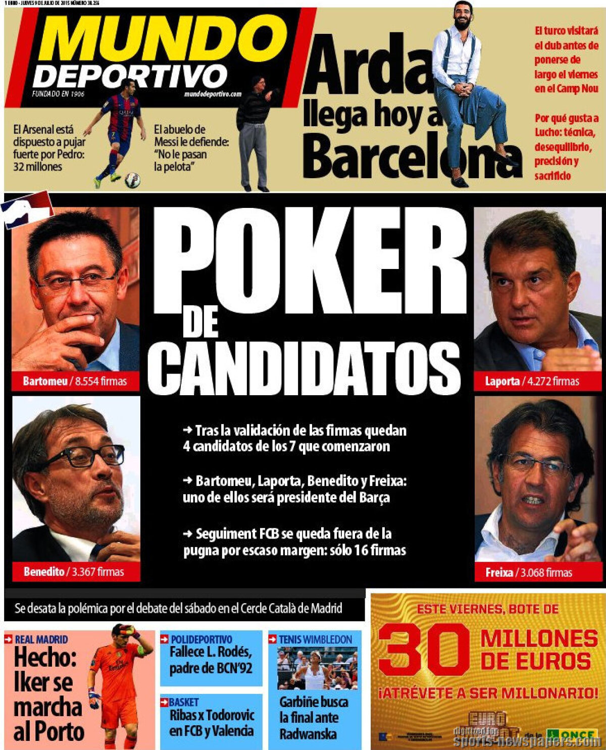 Ce scriu azi ziarele de sport din lume (9 iulie 2015)