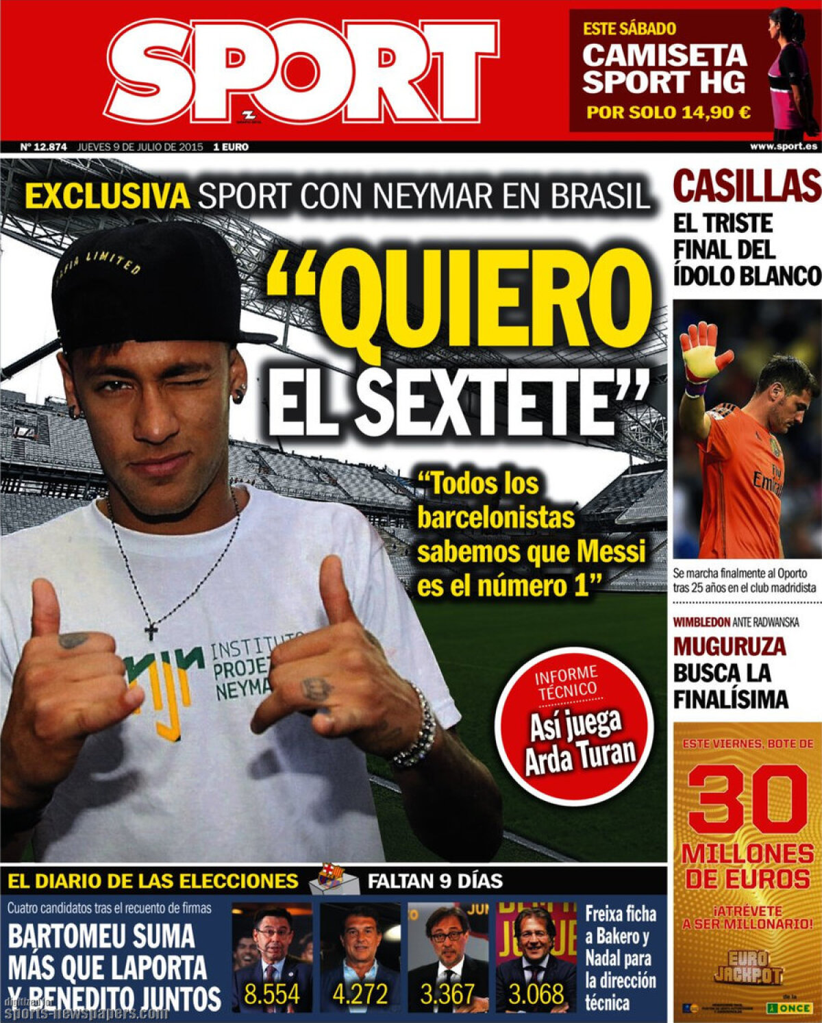 Ce scriu azi ziarele de sport din lume (9 iulie 2015)