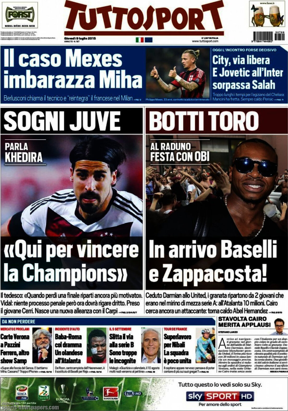 Ce scriu azi ziarele de sport din lume (9 iulie 2015)