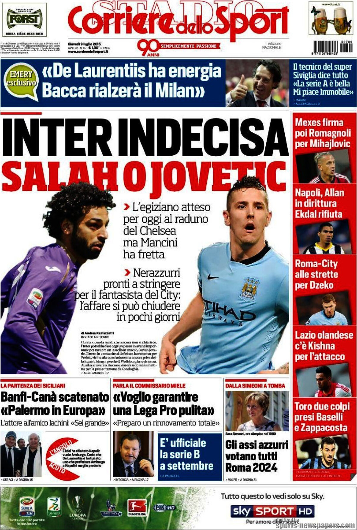 Ce scriu azi ziarele de sport din lume (9 iulie 2015)