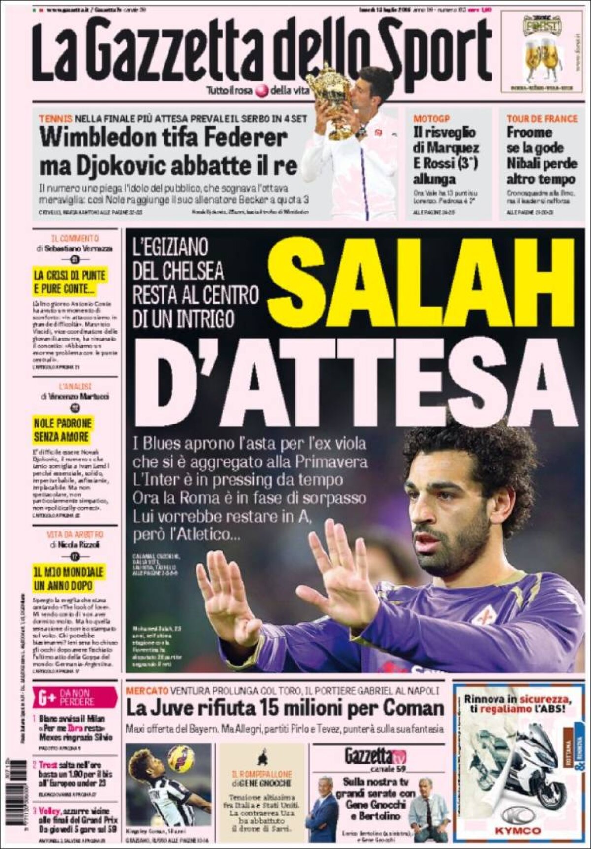 Ce scriu azi ziarele de sport din lume (13 iulie 2015)