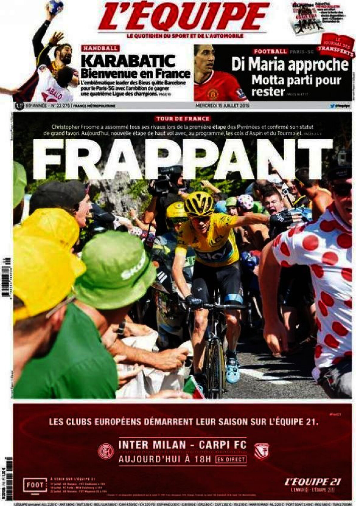 Ce scriu azi ziarele de sport din lume (15 iulie 2015)