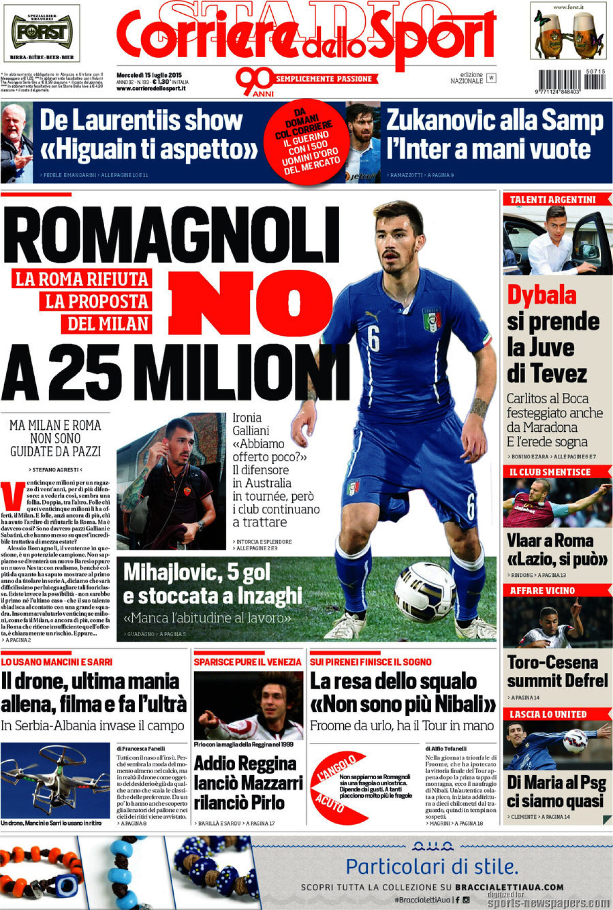 Ce scriu azi ziarele de sport din lume (15 iulie 2015)