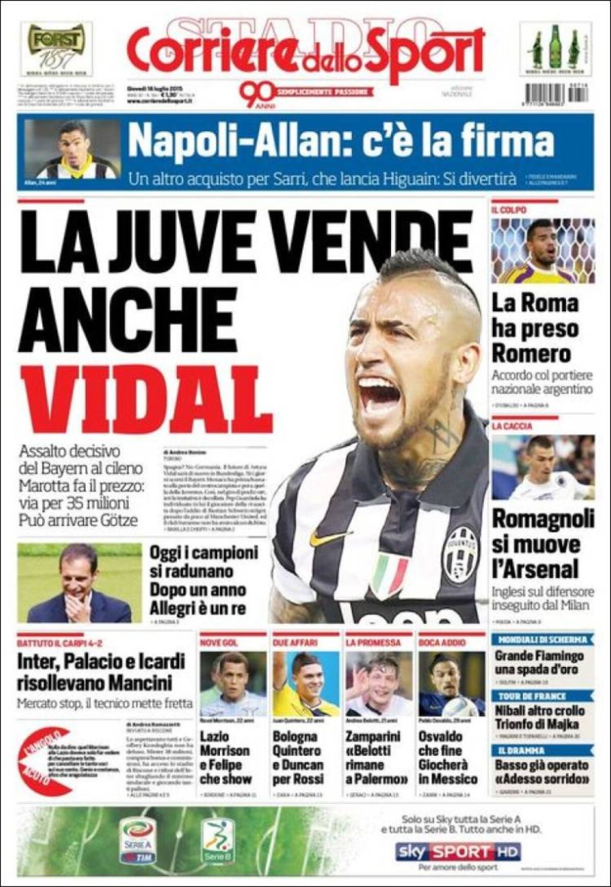 Ce scriu azi ziarele de sport din lume (16 iulie 2015)