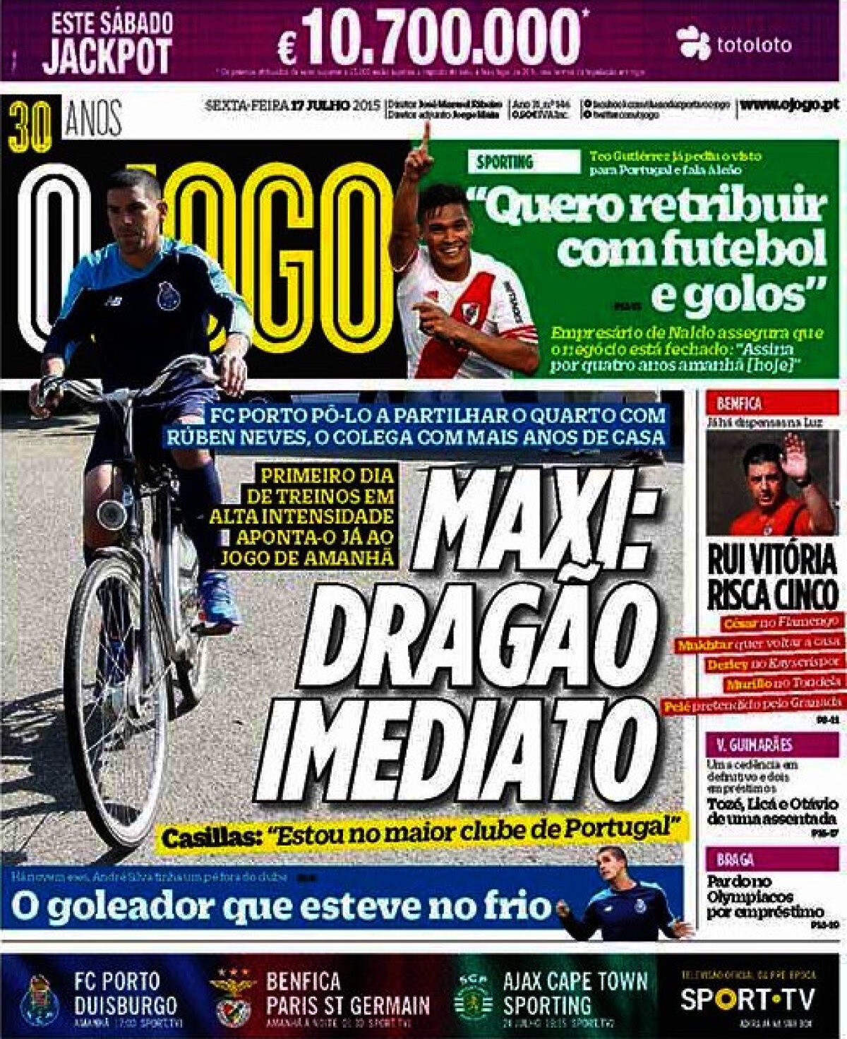 Ce scriu azi ziarele de sport din lume (17 iulie 2015)