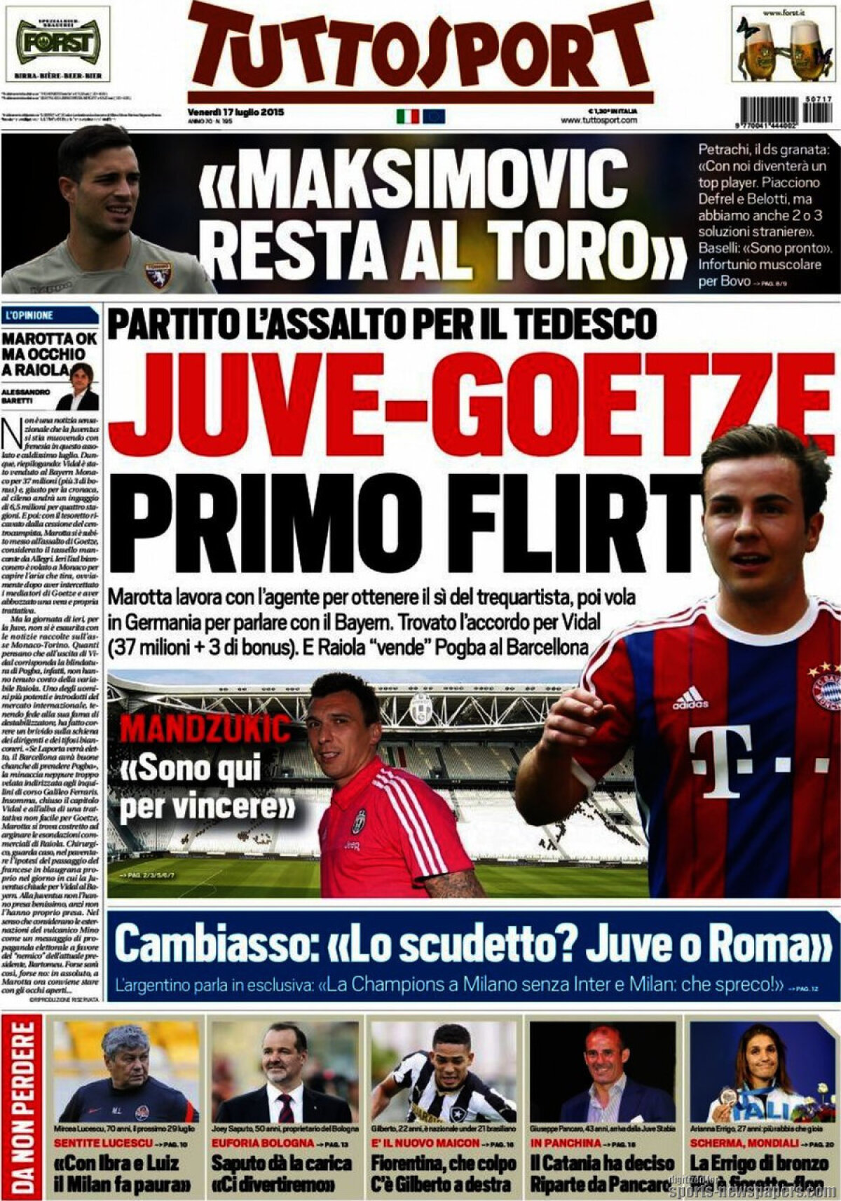 Ce scriu azi ziarele de sport din lume (17 iulie 2015)