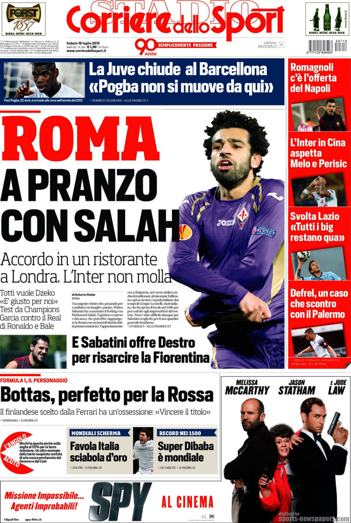 Ce scriu azi ziarele de sport din lume (18 iulie 2015)