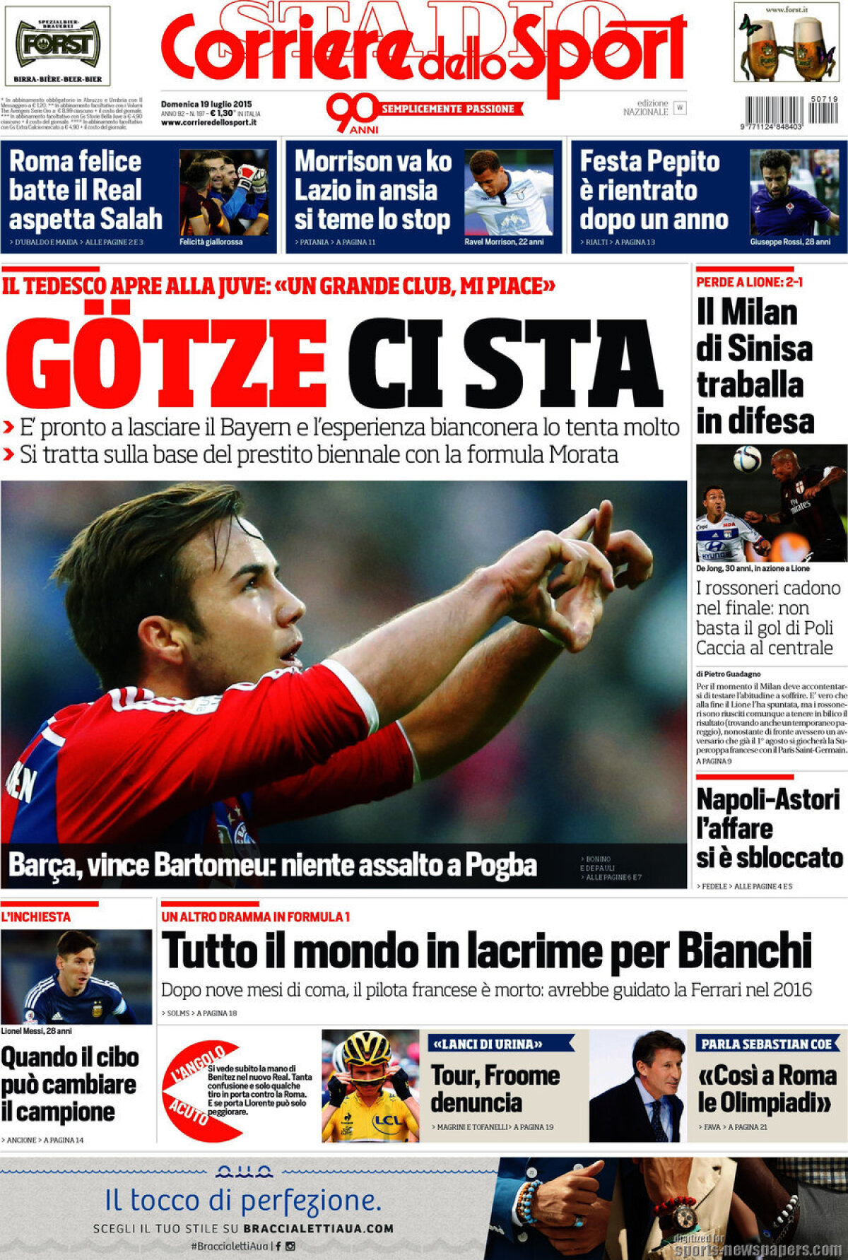 Ce scriu azi ziarele de sport din lume (19 iulie 2015)