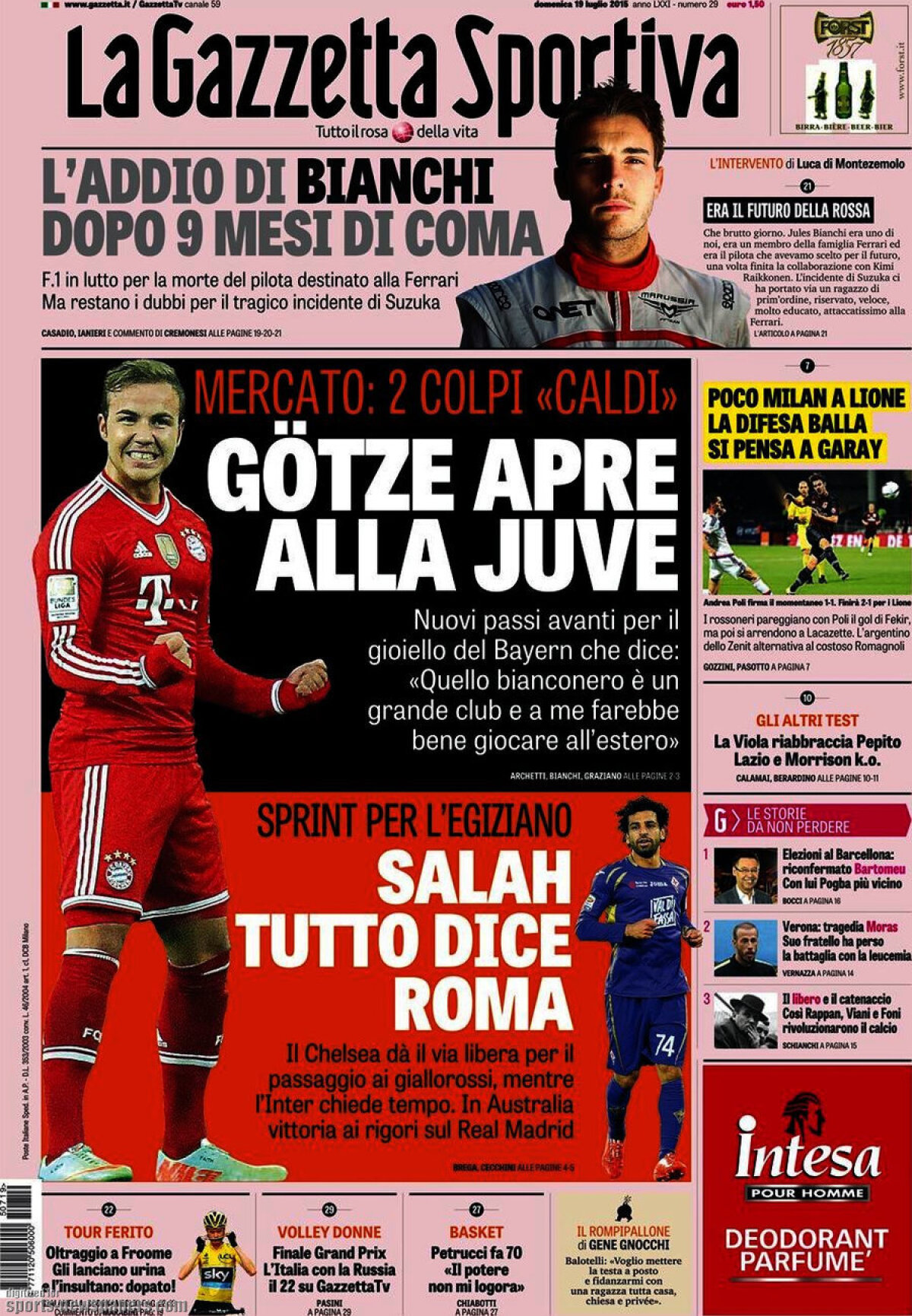 Ce scriu azi ziarele de sport din lume (19 iulie 2015)