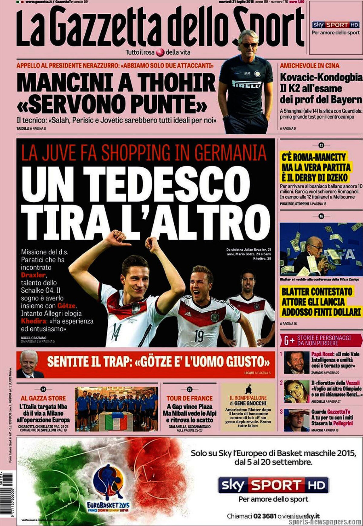 Ce scriu azi ziarele de sport din lume (21 iulie 2015)