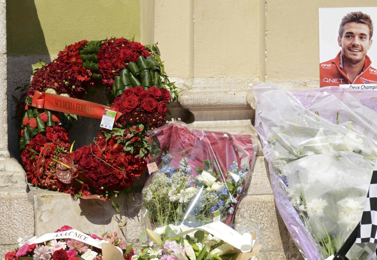 FOTO Jules Bianchi a fost înmormîntat » La funeralii au participat mai mulți piloți de Formula 1 celebri