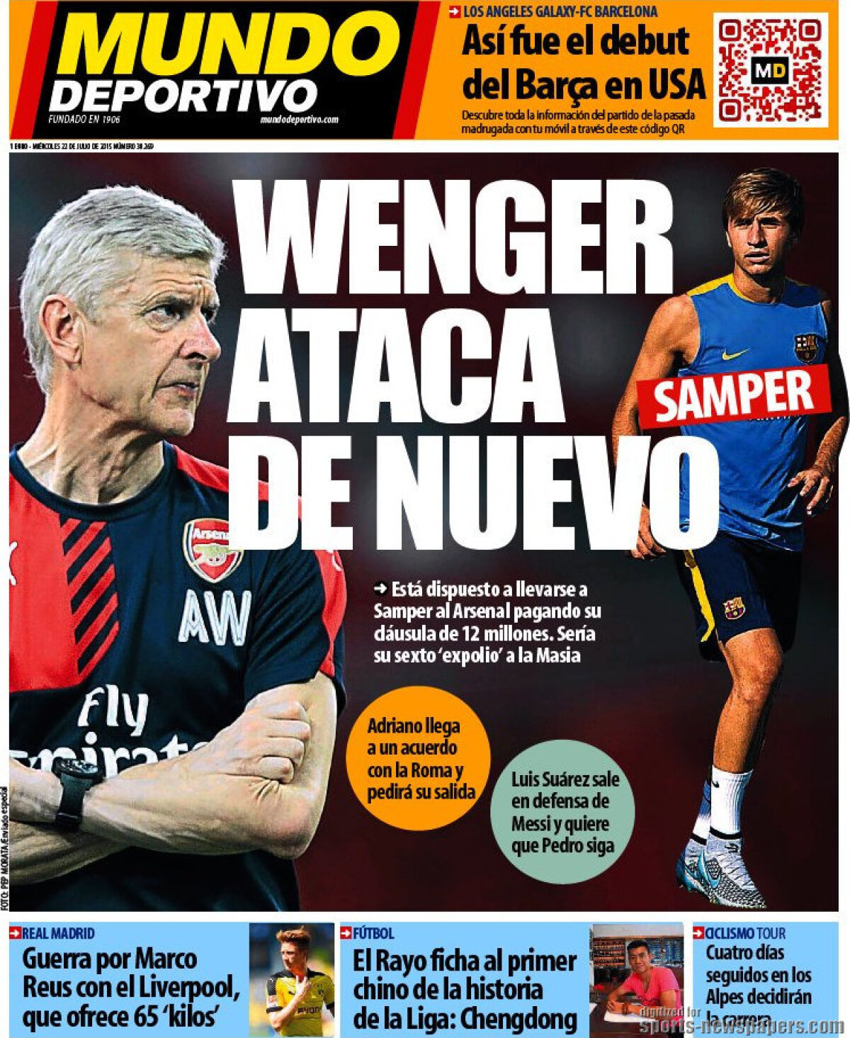 Ce scriu azi ziarele de sport din lume (22 iulie 2015)