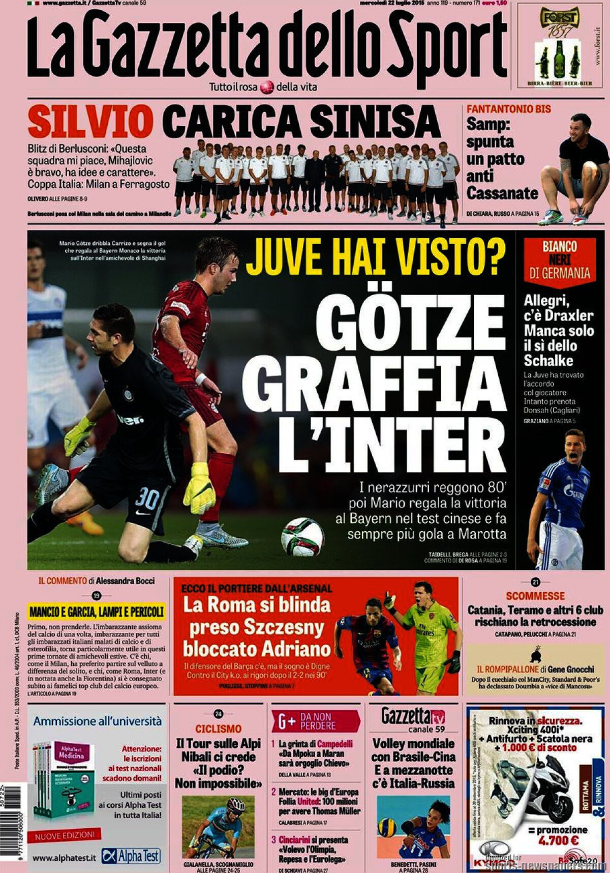 Ce scriu azi ziarele de sport din lume (22 iulie 2015)