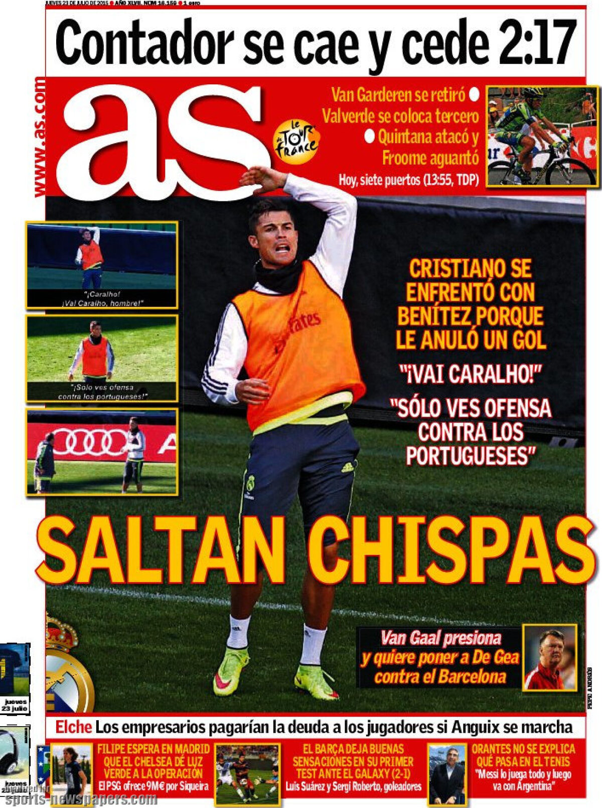 Ce scriu azi ziarele de sport din lume (23 iulie 2015)