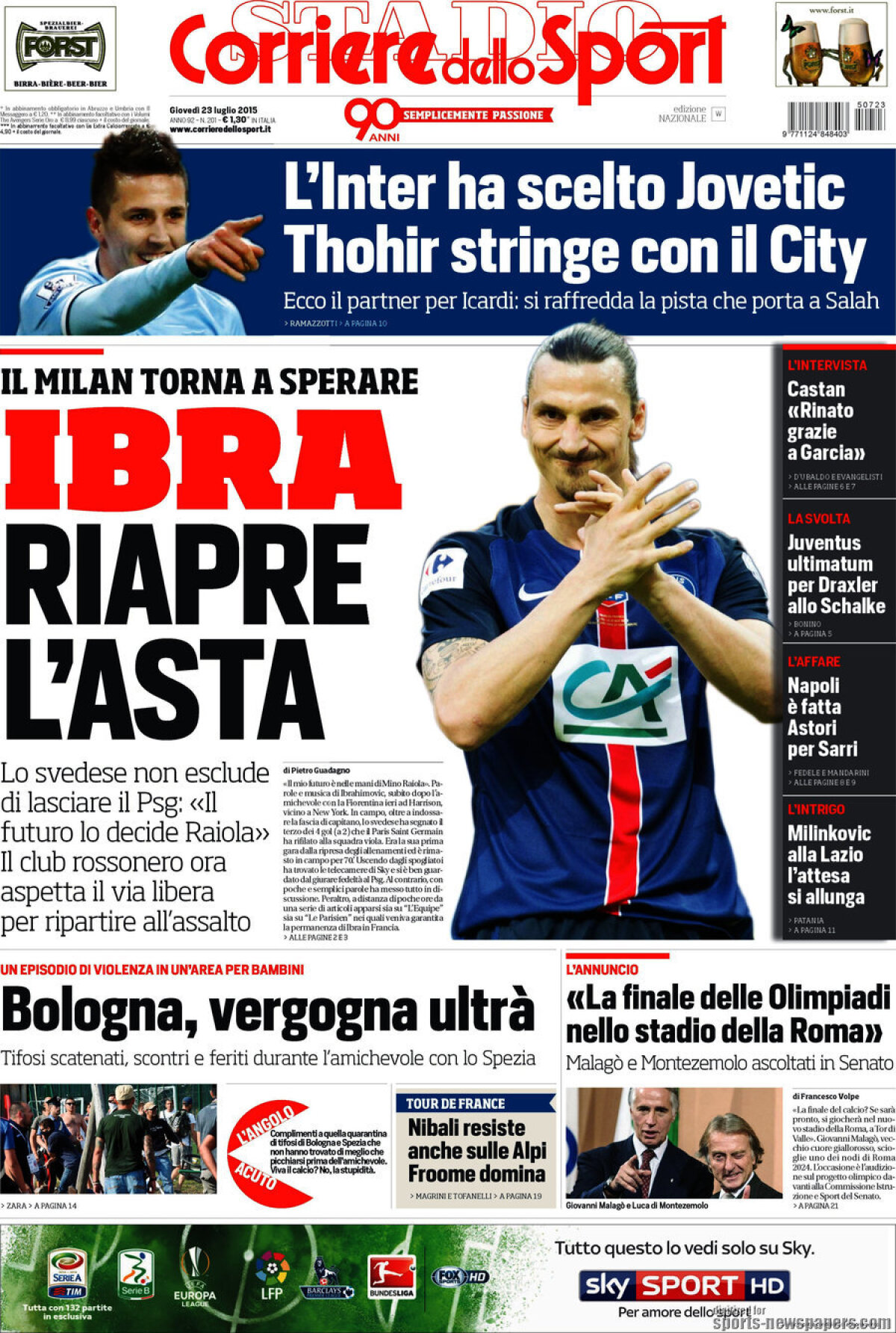 Ce scriu azi ziarele de sport din lume (23 iulie 2015)