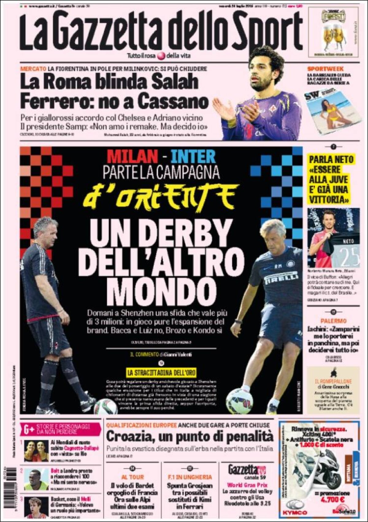 Ce scriu azi ziarele de sport din lume (24 iulie 2015)