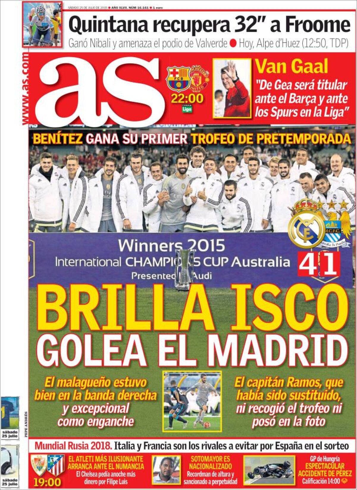 Ce scriu azi ziarele de sport din lume (25 iulie 2015)