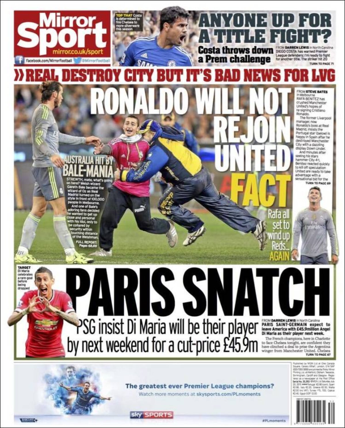 Ce scriu azi ziarele de sport din lume (25 iulie 2015)