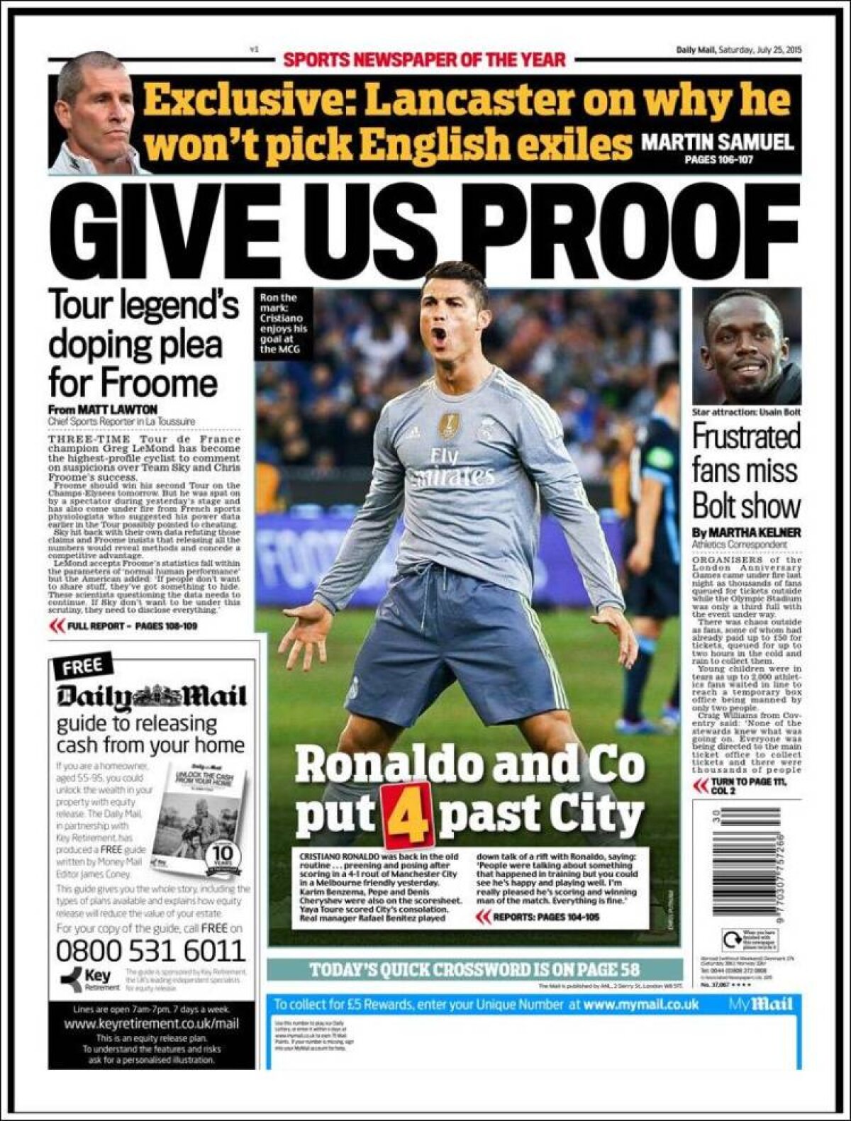 Ce scriu azi ziarele de sport din lume (25 iulie 2015)