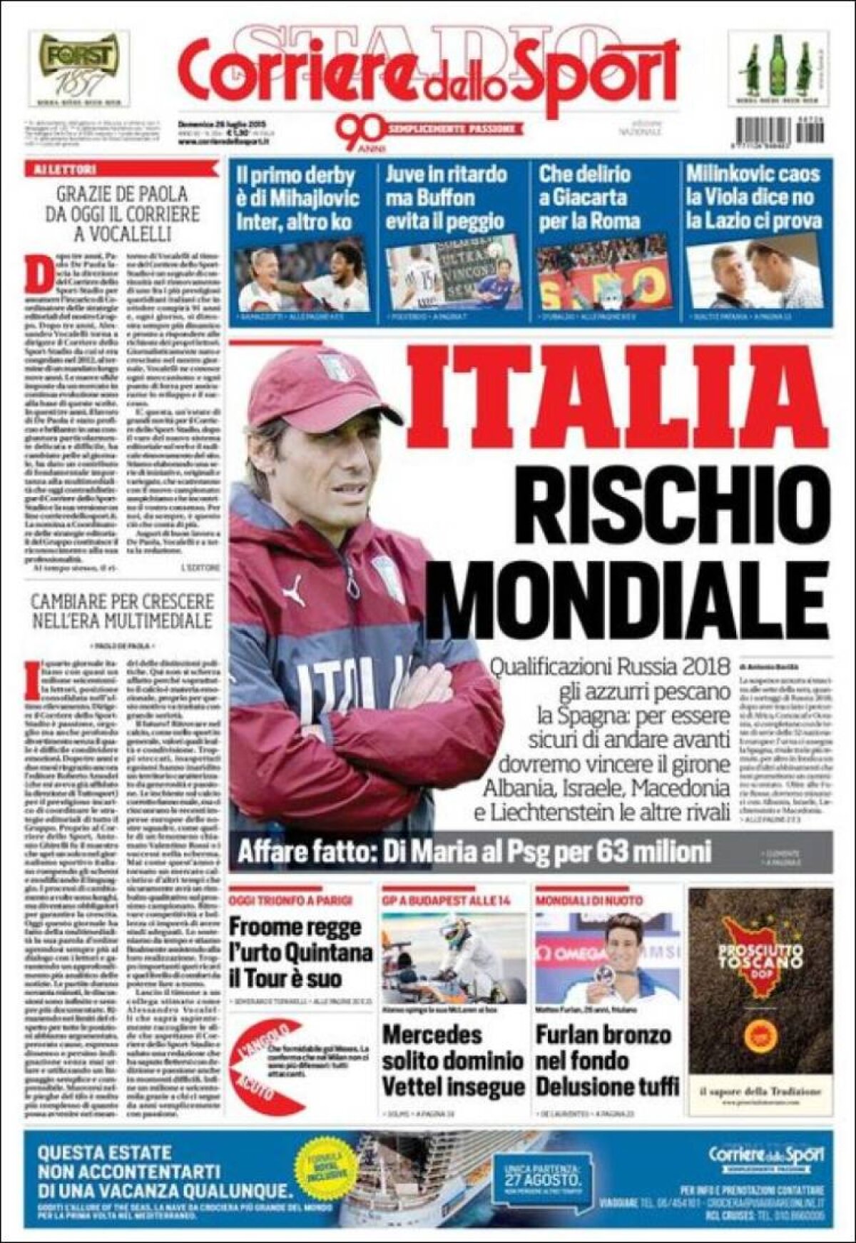 Ce scriu azi ziarele de sport din lume (26 iulie 2015)