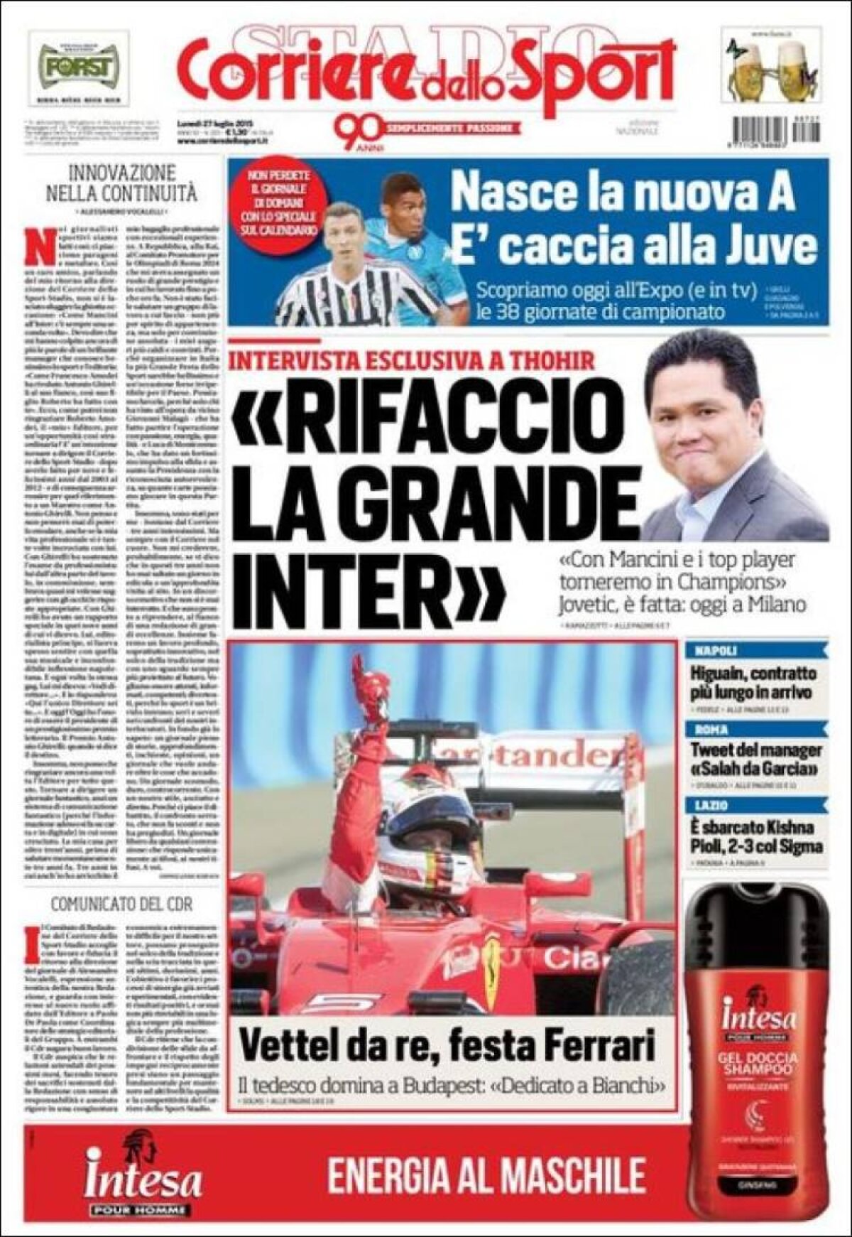 Ce scriu azi ziarele de sport din lume (27 iulie 2015)