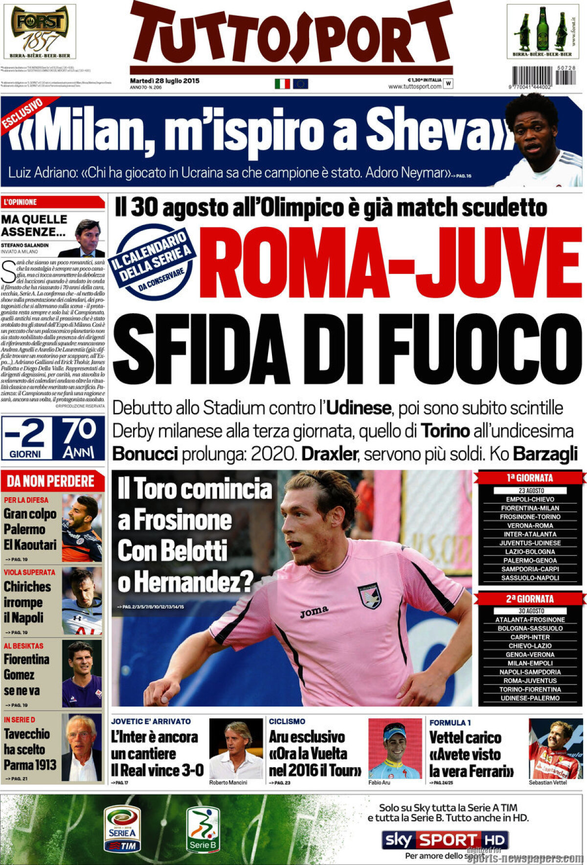 Ce scriu azi ziarele de sport din lume (28 iulie 2015)