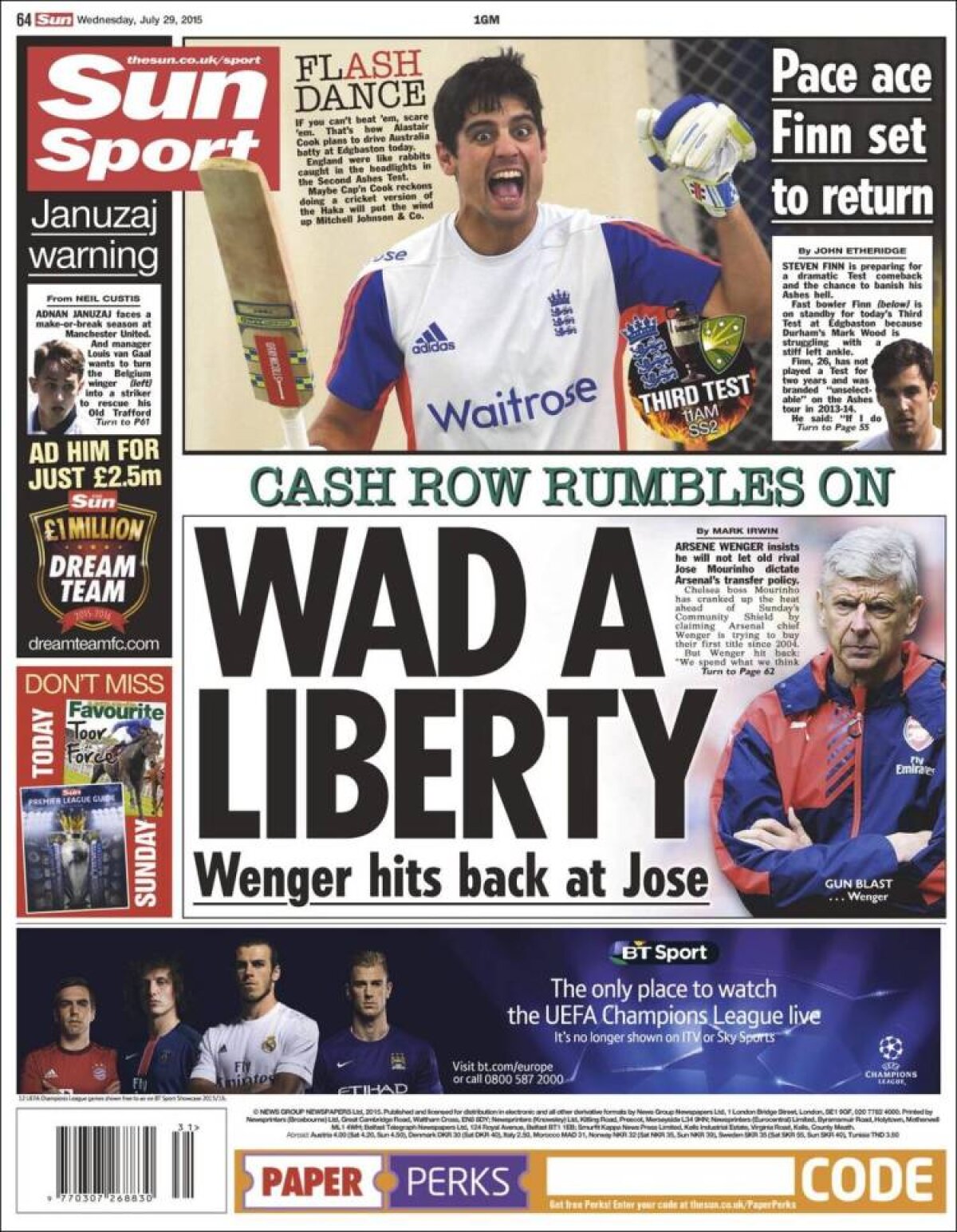 Ce scriu azi ziarele de sport din lume (29 iulie 2015)