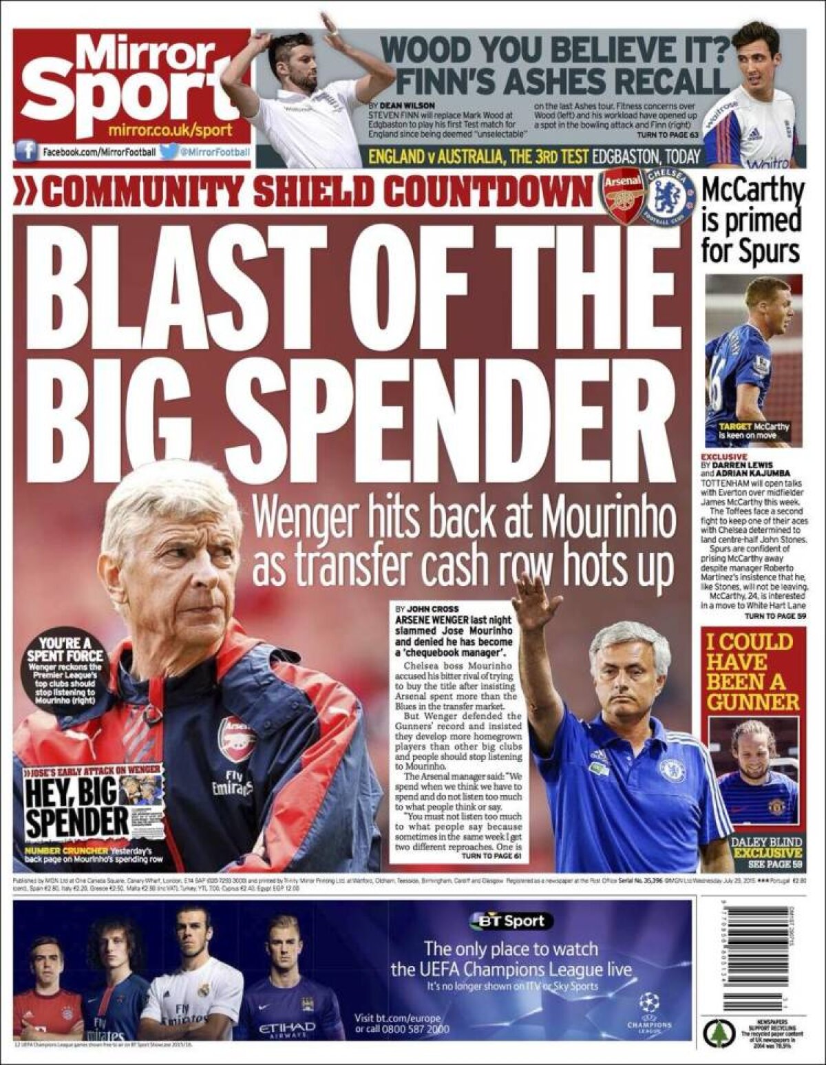 Ce scriu azi ziarele de sport din lume (29 iulie 2015)