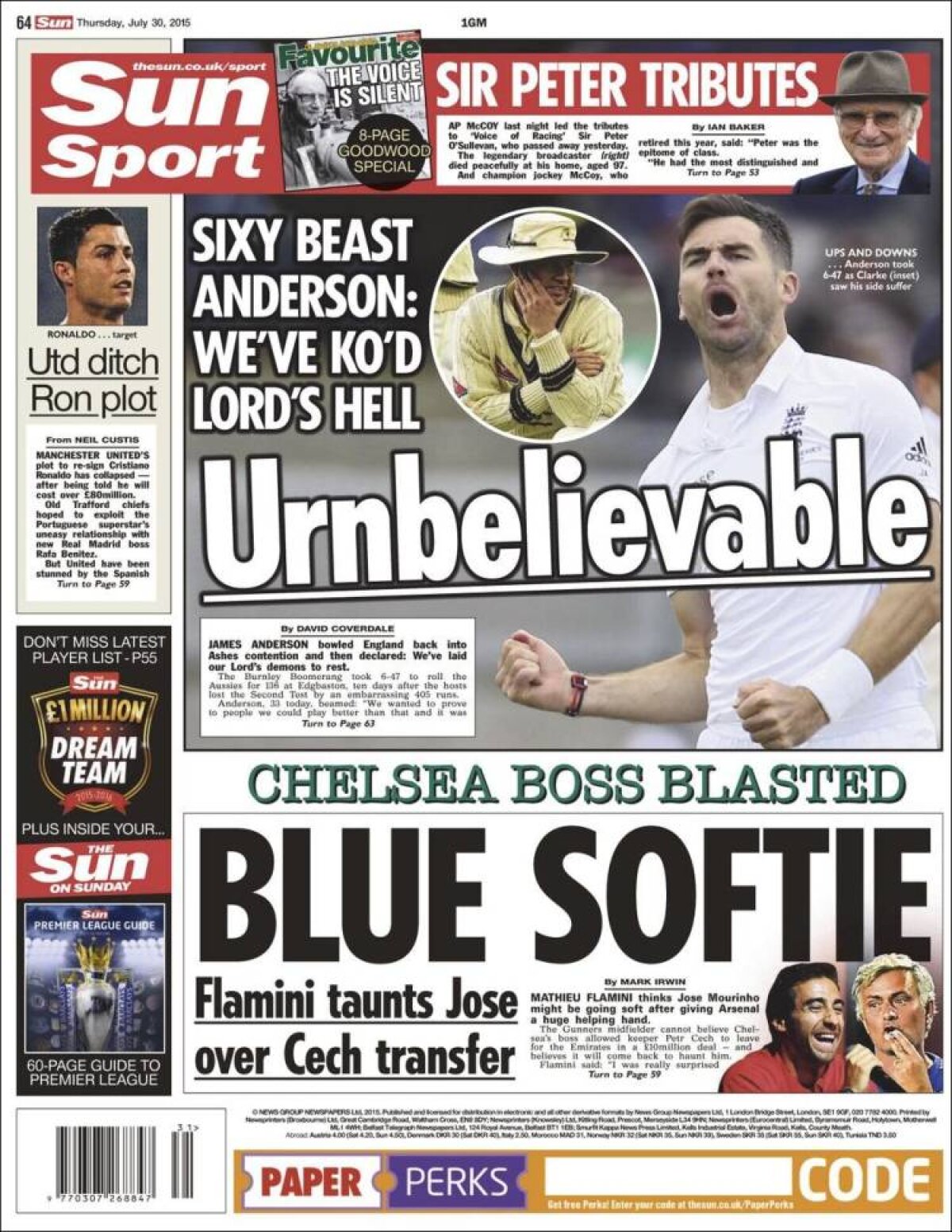 Ce scriu azi ziarele de sport din lume (30 iulie 2015)